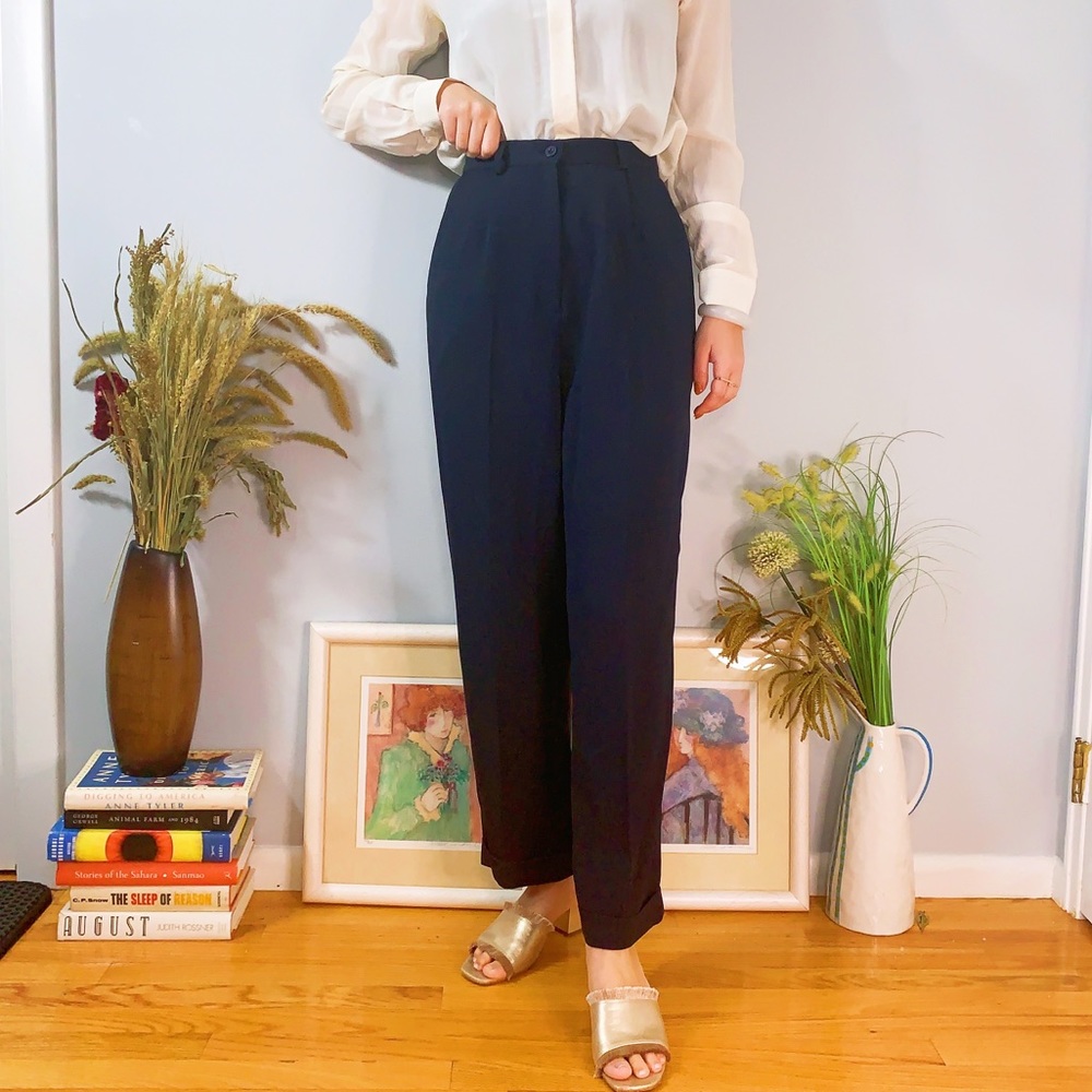Vintage Black High Waisted Tapered Pants Size 6